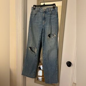 Garage Jambe‎ Wide Leg Light/Blue Wash Ripped Jean 27
